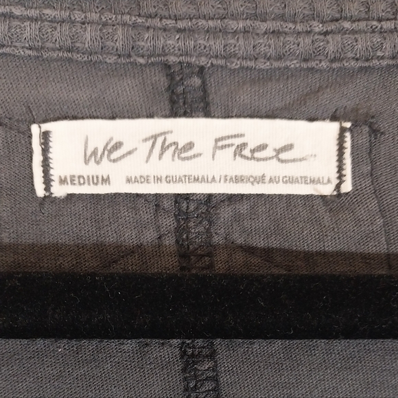 We The Free V Neck Long Sleeve Gray Top Size M - Picture 4 of 6